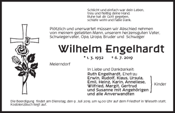 Traueranzeige von Wilhelm Engelhardt von Dinkelsbühl/ Feuchtwangen