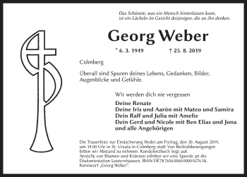 Traueranzeige von Georg Weber von Ansbach