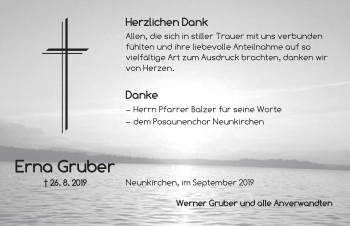 Traueranzeige von Erna Gruber von Ansbach