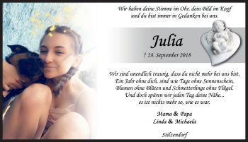 Traueranzeige von Julia Rösch von Rothenburg