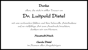 Traueranzeige von Luitpold Distel von Neustadt/ Scheinfeld/ Uffenheim