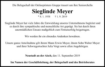 Traueranzeige von Sieglinde Meyer von Gesamtausgabe