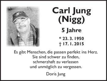 Traueranzeige von Carl Jung von Dinkelsbühl/ Feuchtwangen