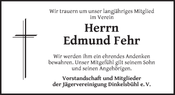 Traueranzeige von Edmund Fehr von Dinkelsbühl/ Feuchtwangen