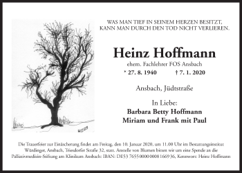 Traueranzeige von Heinz Hoffmann von Ansbach