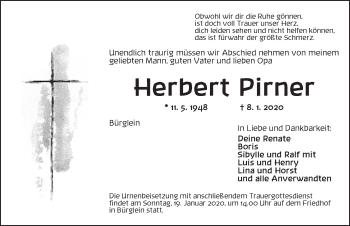 Traueranzeige von Herbert Pirner von Ansbach