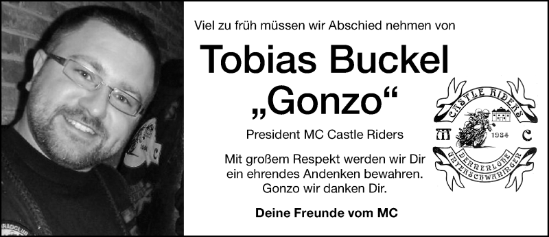  Traueranzeige für Tobias Buckel vom 24.01.2020 aus Dinkelsbühl/ Feuchtwangen