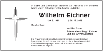 Traueranzeige von Wilhelm Eichner von Dinkelsbühl/ Feuchtwangen