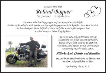Traueranzeige von Roland Bögner von Rothenburg