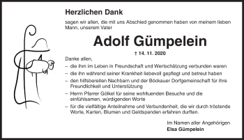 Traueranzeige von Adolf Gümpelein von Dinkelsbühl/ Feuchtwangen