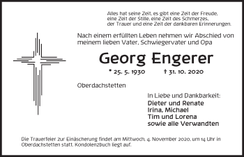 Traueranzeige von Georg Engerer von Ansbach