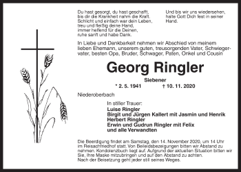 Traueranzeige von Georg Ringler von Ansbach