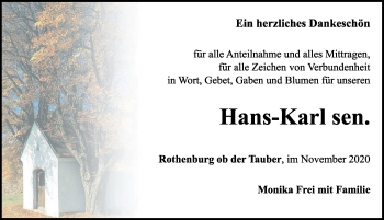 Traueranzeige von Hans-Karl Frei von Rothenburg