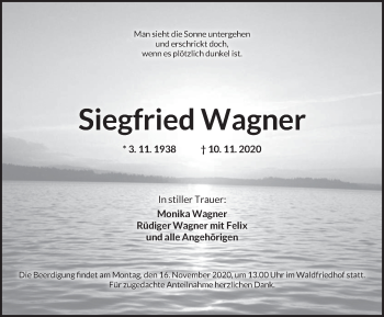 Traueranzeige von Siegfried Wagner von Ansbach
