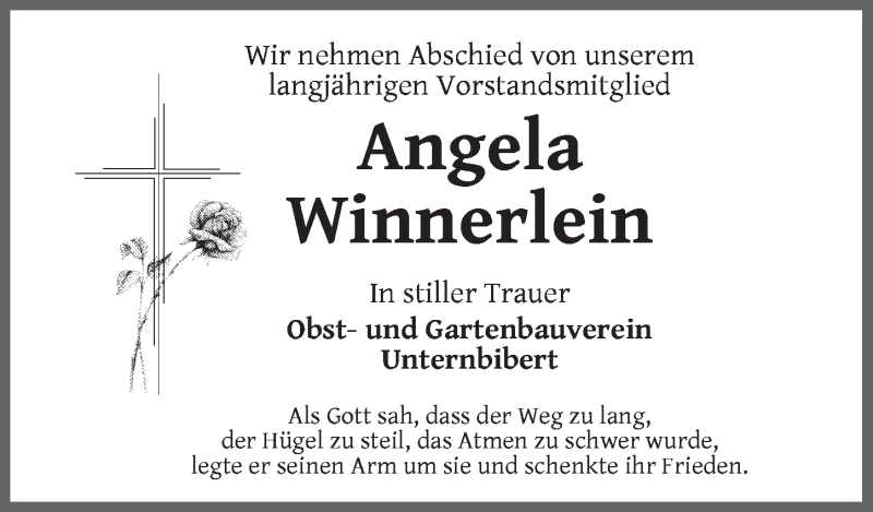  Traueranzeige für Angela Winnerlein vom 31.12.2020 aus Ansbach