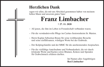 Traueranzeige von Franz Limbacher von Ansbach