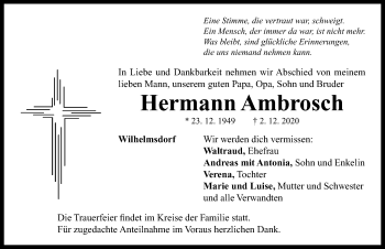 Traueranzeige von Hermann Ambrosch von Neustadt/ Scheinfeld/ Uffenheim