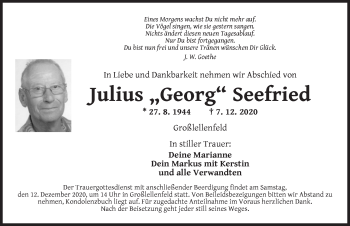 Traueranzeige von Julius Seefried von AB