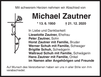 Traueranzeige von Michael Zautner von Ansbach