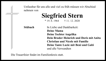 Traueranzeige von Siegfried Stern von Neustadt/ Scheinfeld/ Uffenheim