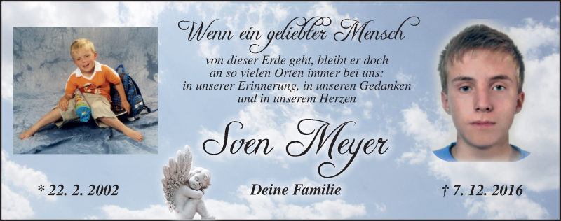  Traueranzeige für Sven Meyer vom 07.12.2020 aus Ansbach
