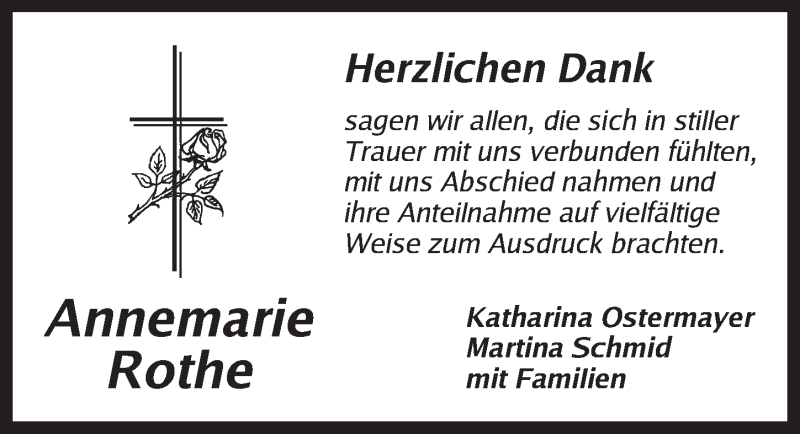  Traueranzeige für Annemarie Rothe vom 08.02.2020 aus Dinkelsbühl/ Feuchtwangen