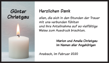 Traueranzeige von Günter Christgau von Rothenburg