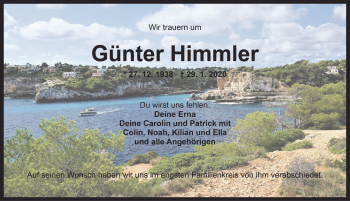 Traueranzeige von Günter Himmler von Ansbach