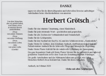 Traueranzeige von Herbert Grötsch von Gesamtausgabe