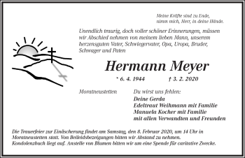 Traueranzeige von Hermann Meyer von Ansbach