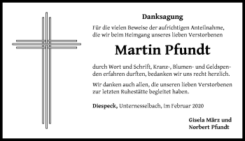 Traueranzeige von Martin Pfundt von Neustadt/ Scheinfeld/ Uffenheim