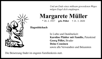 Traueranzeige von Margarete Müller von Neustadt/ Scheinfeld/ Uffenheim