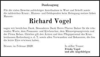 Traueranzeige von Richard Vogel von Gesamtausgabe