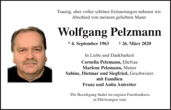 Traueranzeige von Wolfgang Pelzmann von Dinkelsbühl/ Feuchtwangen