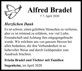 Traueranzeige von Alfred Bradel von Neustadt/ Scheinfeld/ Uffenheim