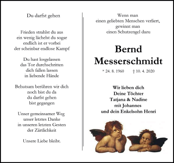 Traueranzeige von Bernd Messerschmidt von Rothenburg