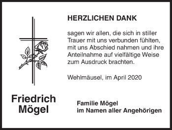 Traueranzeige von Friedrich Mögel von Dinkelsbühl/ Feuchtwangen