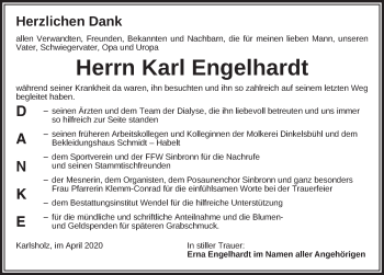 Traueranzeige von Karl Engelhardt von Dinkelsbühl/ Feuchtwangen