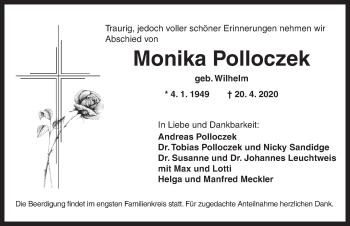 Traueranzeige von Monika Polloczek von Ansbach