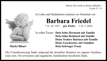 Traueranzeige von Barbara Friedel von Neustadt/ Scheinfeld/ Uffenheim