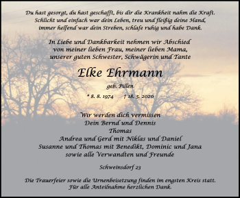 Traueranzeige von Elke Ehrmann von Rothenburg