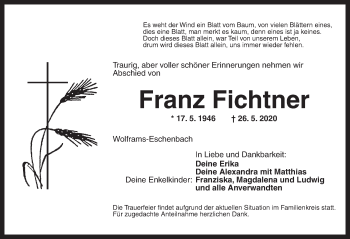 Traueranzeige von Franz Fichtner von AB