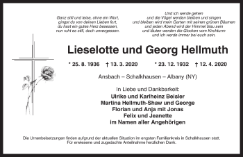 Traueranzeige von Georg Hellmuth von Ansbach