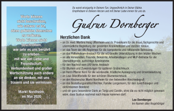 Traueranzeige von Gudrun Dornberger von Neustadt/ Scheinfeld/ Uffenheim