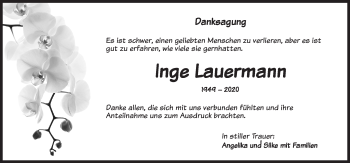 Traueranzeige von Inge Lauermann von Dinkelsbühl/ Feuchtwangen