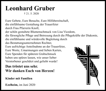 Traueranzeige von Leonhard Gruber von Neustadt/ Scheinfeld/ Uffenheim