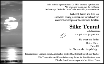 Traueranzeige von Silke Teutul von Rothenburg
