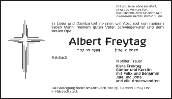 Traueranzeige von Albert Freytag von Dinkelsbühl/ Feuchtwangen