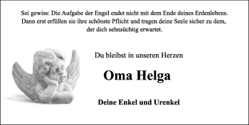 Traueranzeige von Helga Riebl von Rothenburg