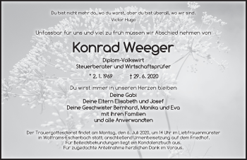 Traueranzeige von Konrad Weeger von AB